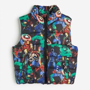 H&M Marvel Superhero Black Puffer Vest for boys size 8-10